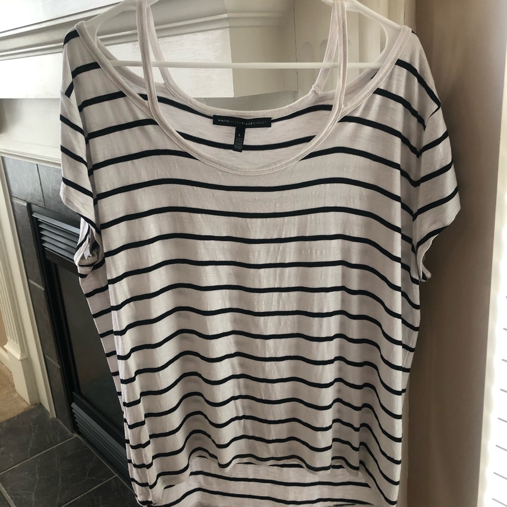 WHBM Striped High/Low Tee